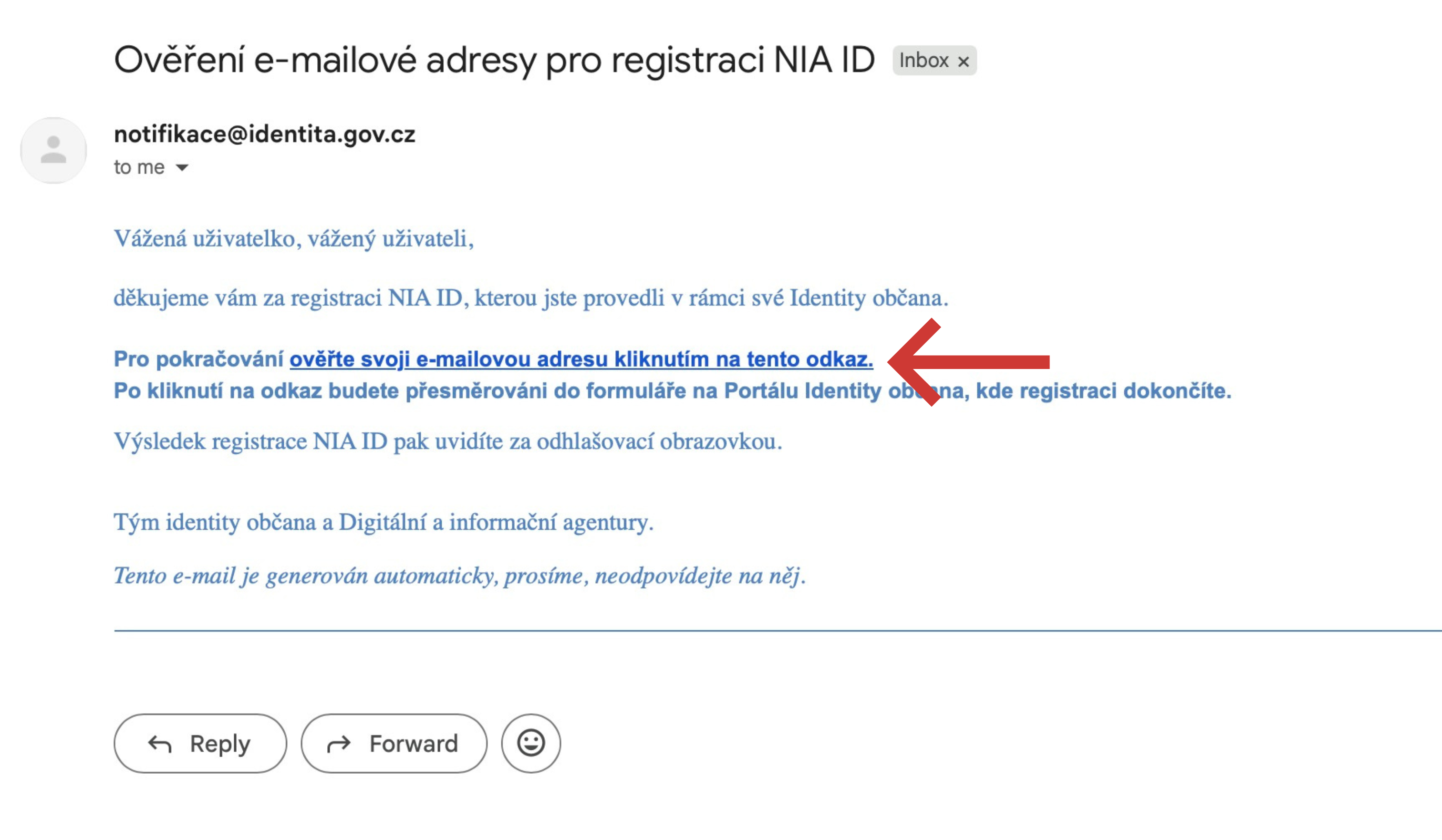 Potvrzovací e-mail